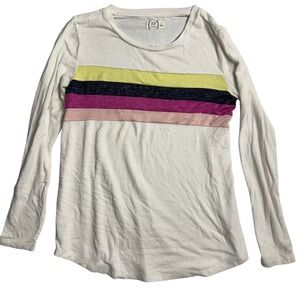 Maurices 24/7 Comfort Apparel Top Womens Size S Long‎ Sleeve Color block striped